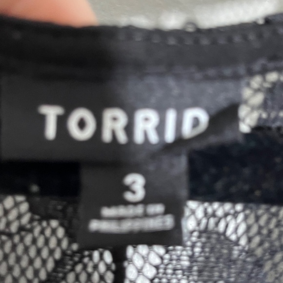 Torrid Dress 22 Blue Color Block Neutral Lace Feminine Retro 80s Skater Pinup - Picture 2 of 13